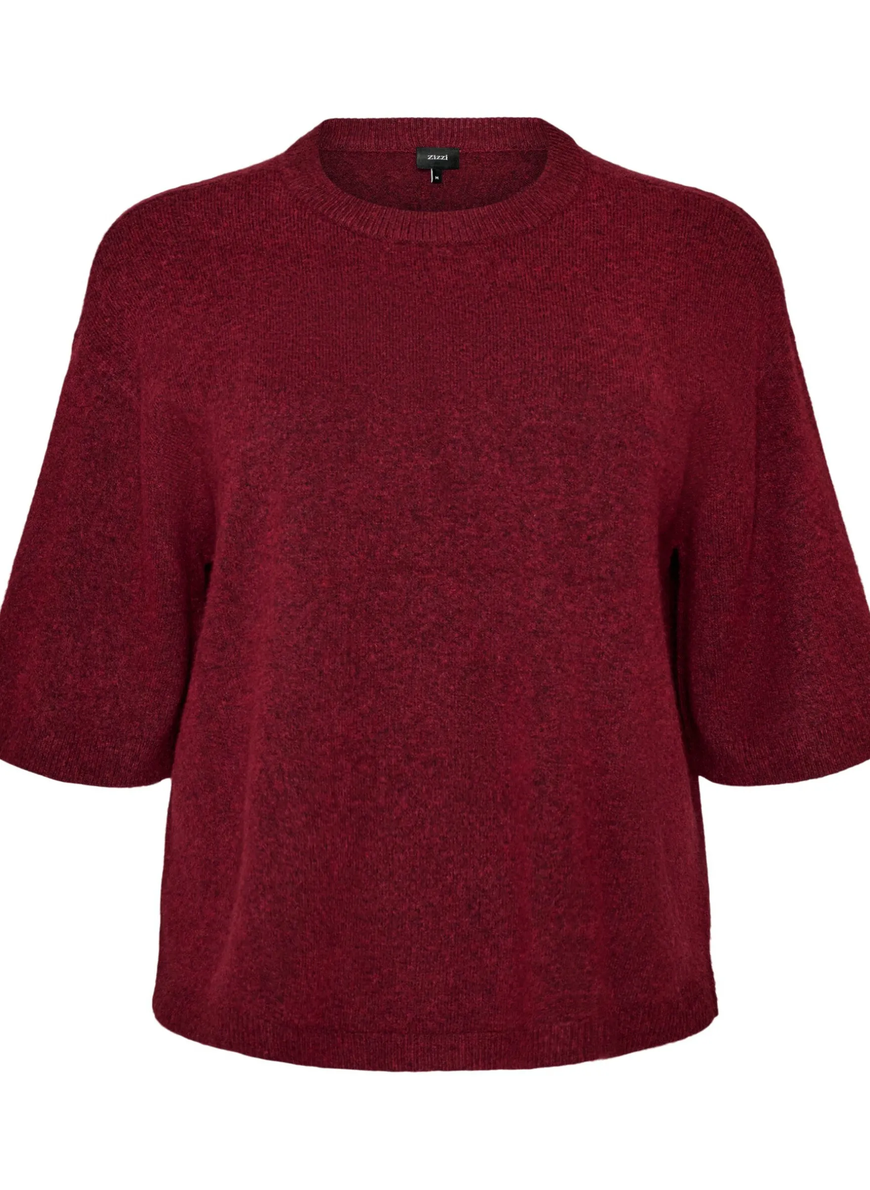 Locker sitzende Strickshirt mit kurzen Ärmeln