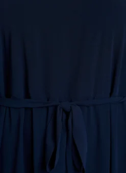 Maxikleid aus Chiffon mit V-Ausschnitt und Rüschensaum