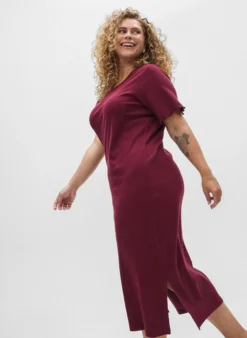 Maxikleid aus Jersey mit kurzen Ärmeln