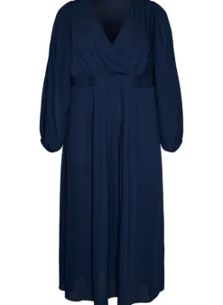 Maxikleid mit Wickelausschnitt und langen Ärmeln