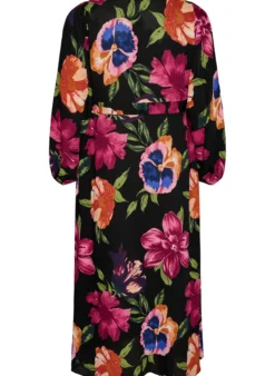 Maxikleid mit Wickelausschnitt und langen Ärmeln