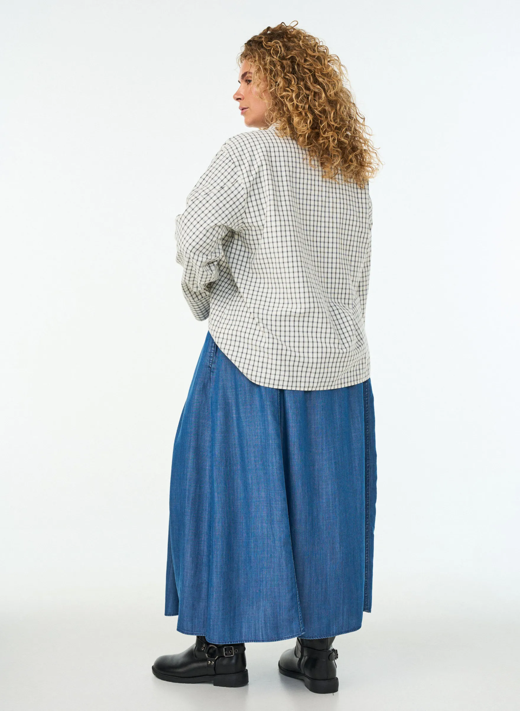 Maxirock aus Lyocell im Denim-Look