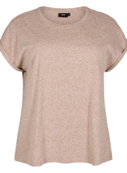 Melange T-Shirt mit kurzen Ärmeln