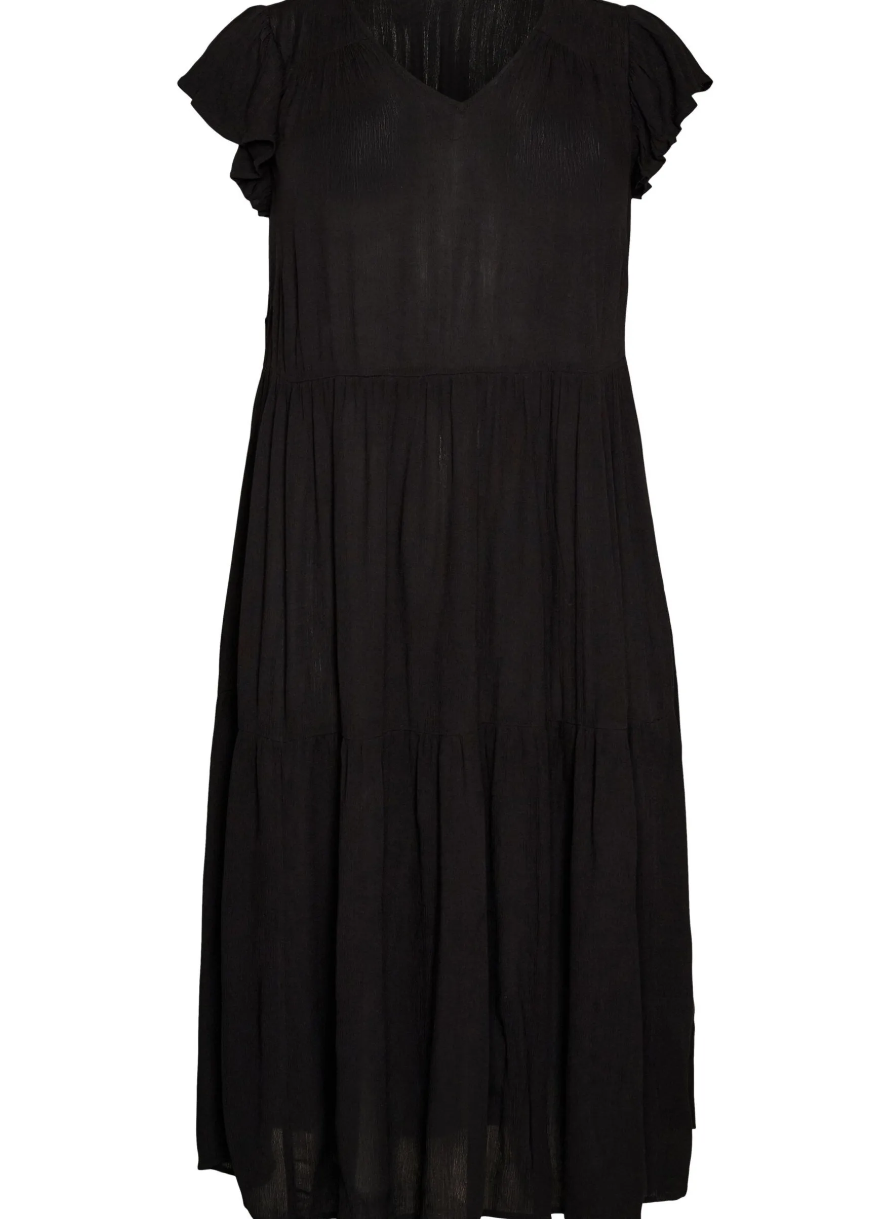 Midikleid aus Viskose mit Rüschenärmeln