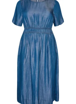 Midikleid in Jeans-Optik mit Gummizug in der Taille