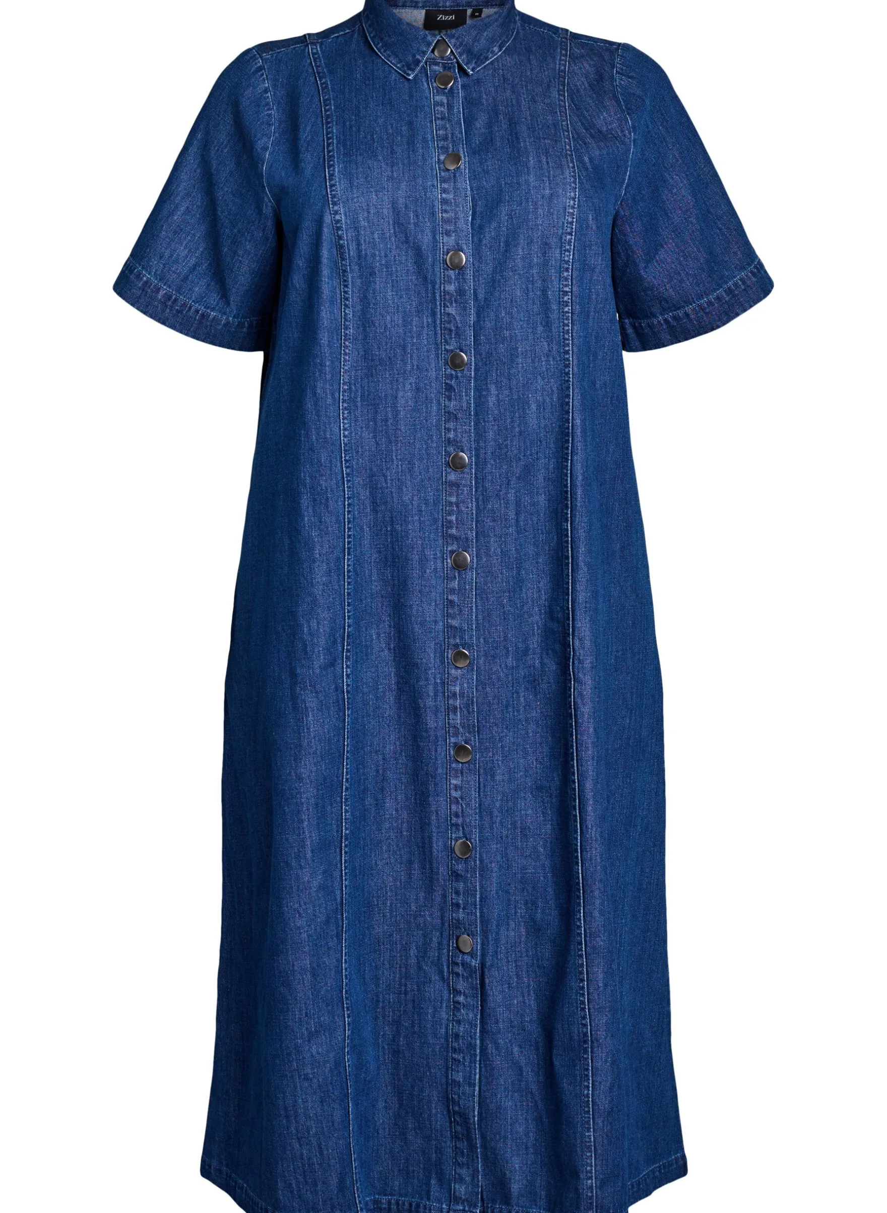 Midi-langes jeanshemdkleid