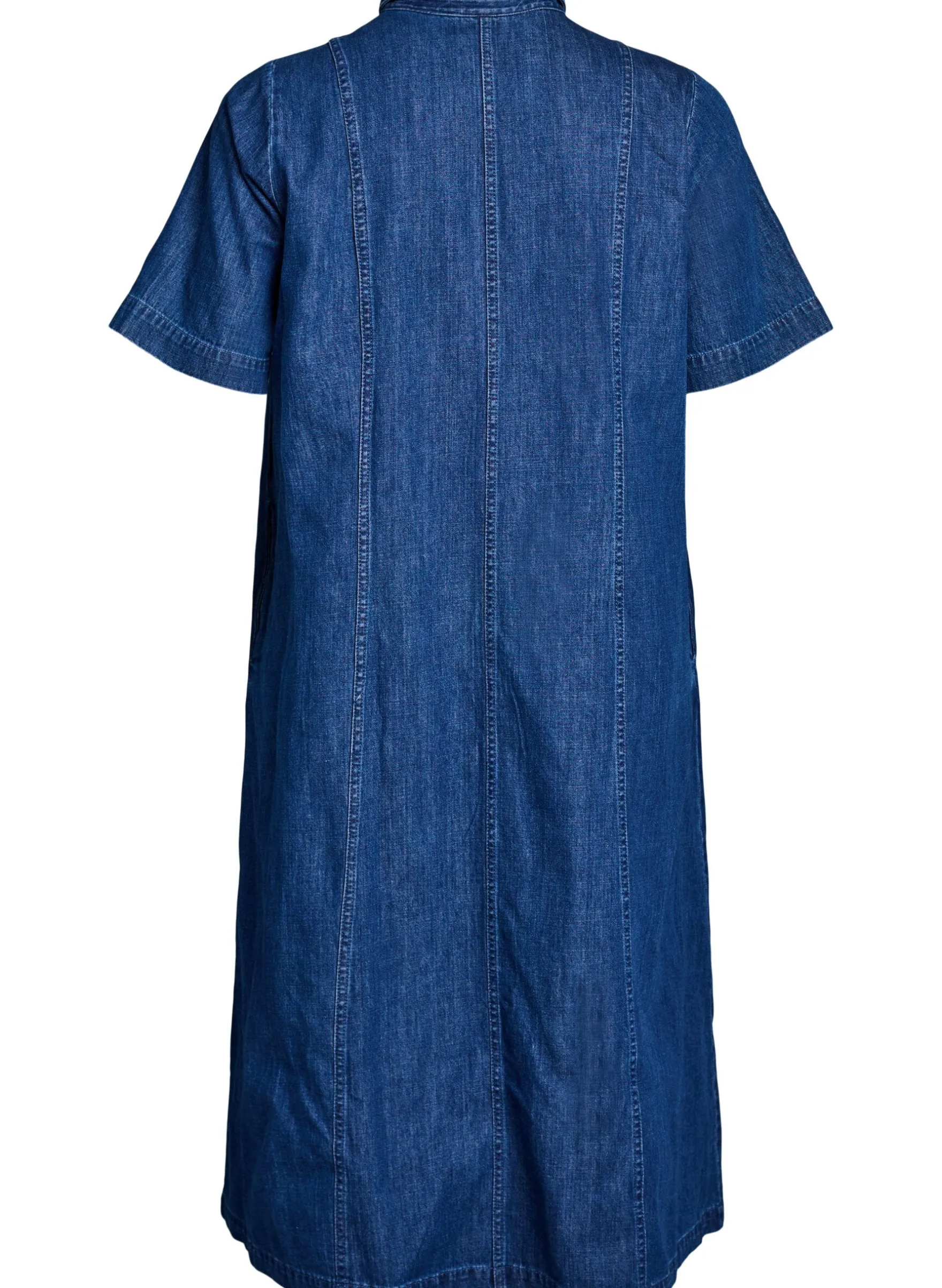 Midi-langes jeanshemdkleid