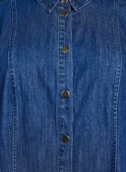 Midi-langes jeanshemdkleid