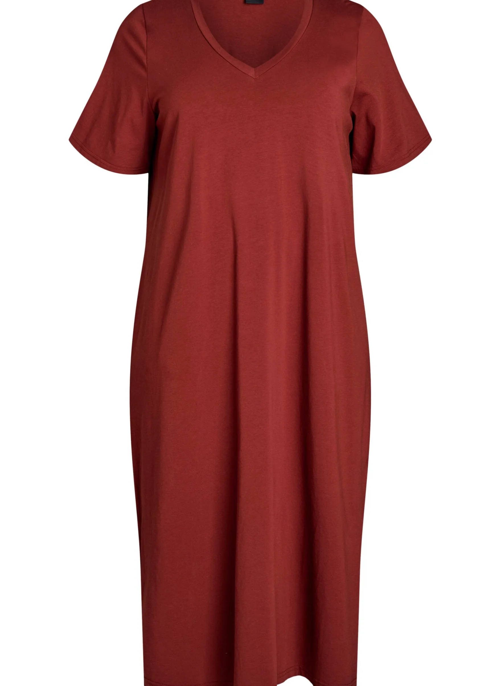 Midi-T-Shirtkleid mit V-Ausschnitt
