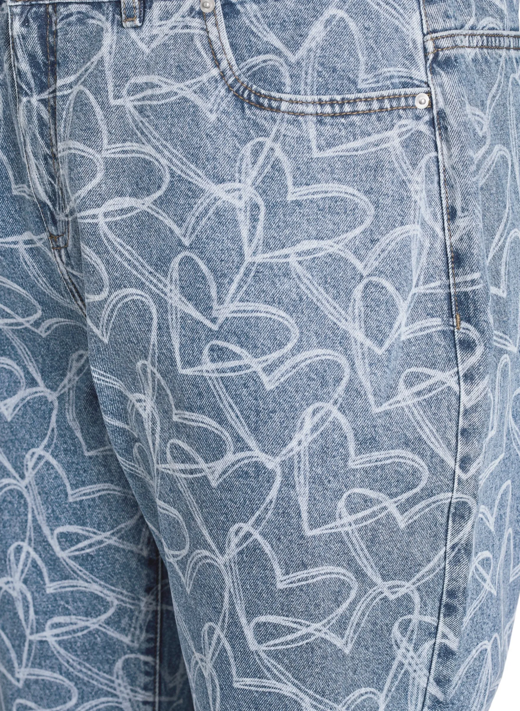 Mille Mom Fit Jeans mit Stickerei