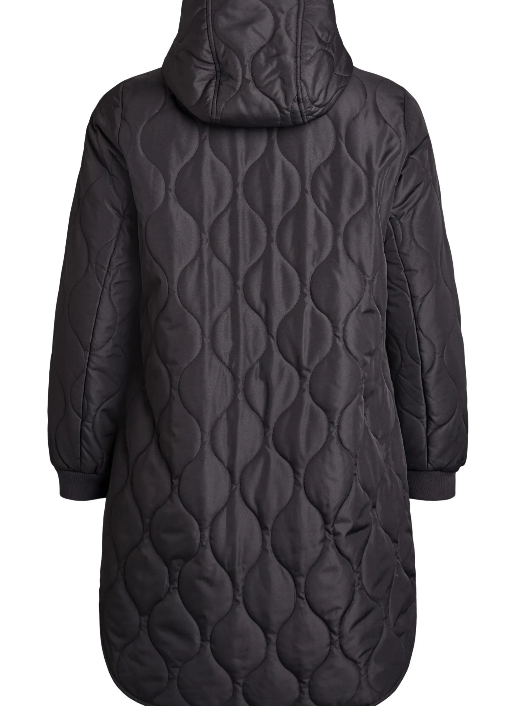 Mittellange Steppjacke mit Kapuze