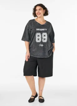 Oversized T-Shirt aus Bio-Baumwolle mit College-Print