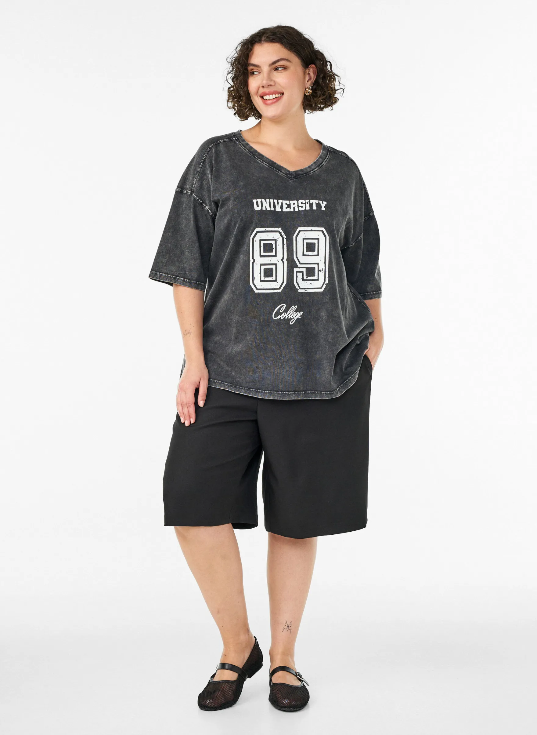 Oversized T-Shirt aus Bio-Baumwolle mit College-Print
