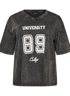 Oversized T-Shirt aus Bio-Baumwolle mit College-Print