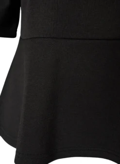 Peplum-Bluse mit ellenbogenlangen Ärmeln