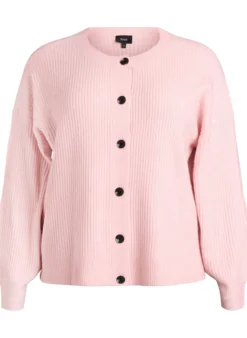 Rippenstrick Strickjacke mit Knöpfen