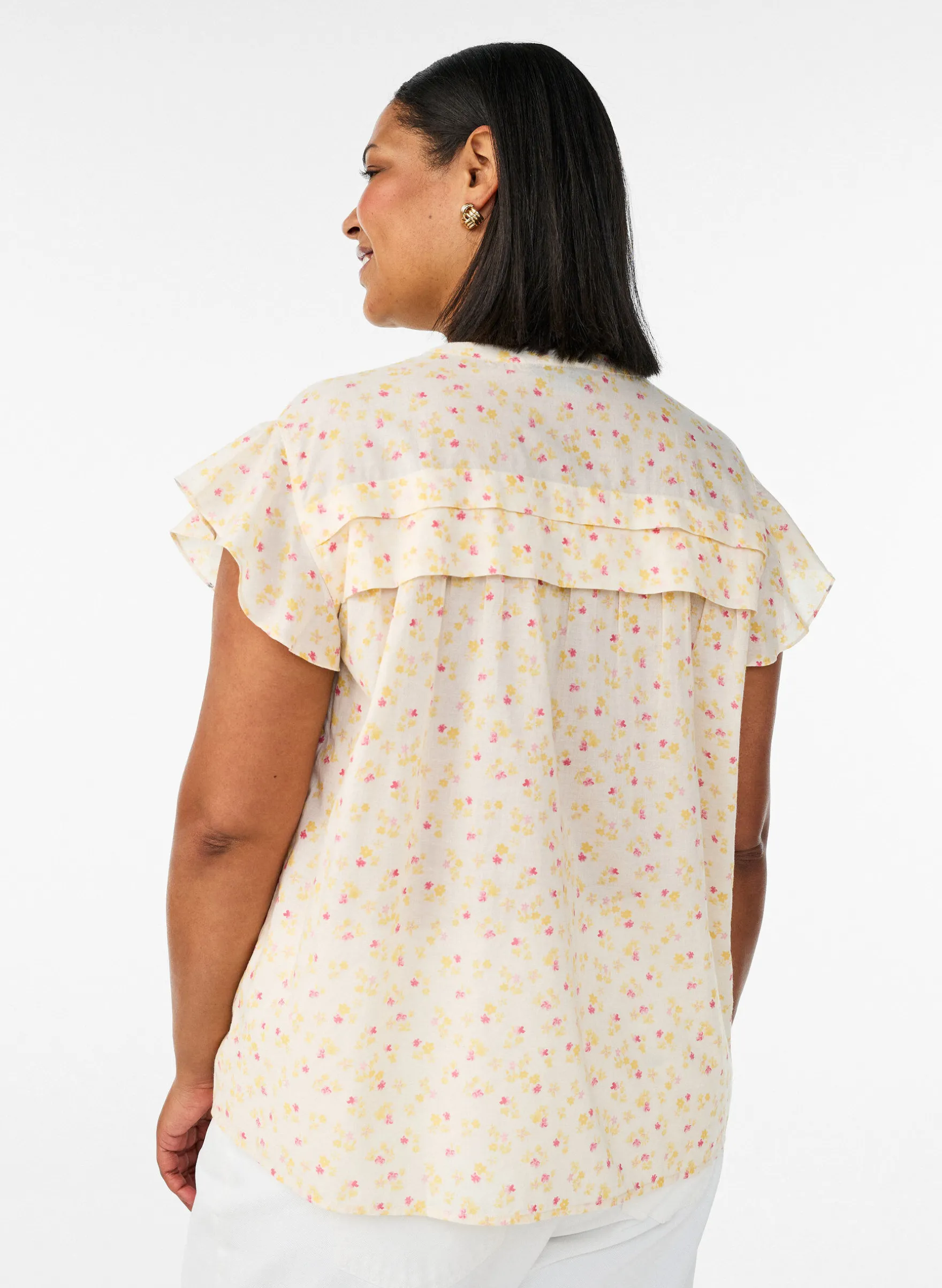 Ärmellose Hemdbluse in A-Linie aus Baumwolle