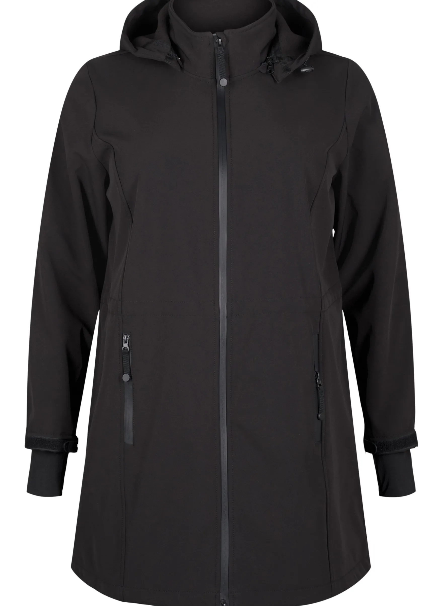 Softshell-Jacke mit abnehmbarer Kapuze