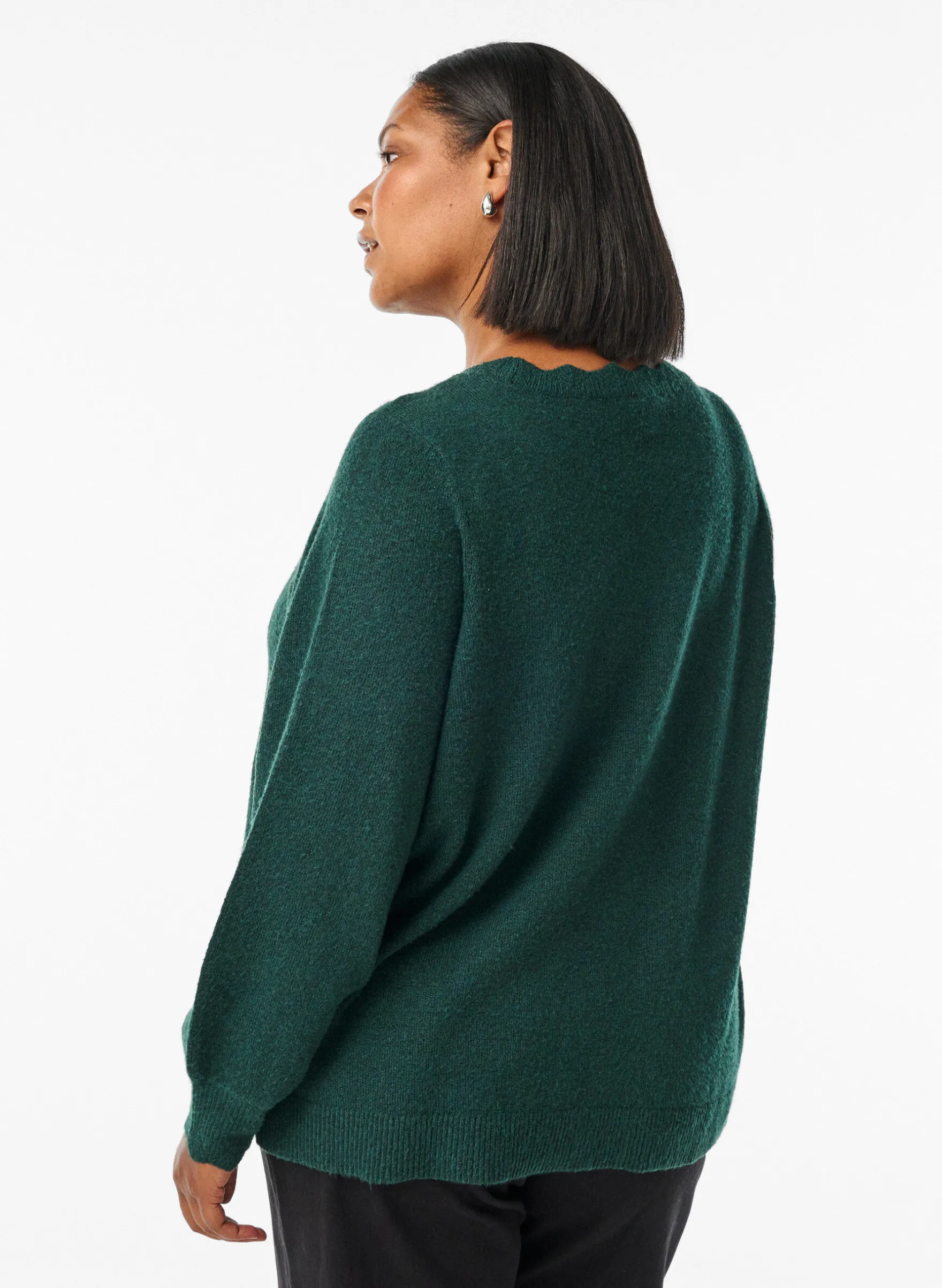 Strickbluse mit Wellenkante