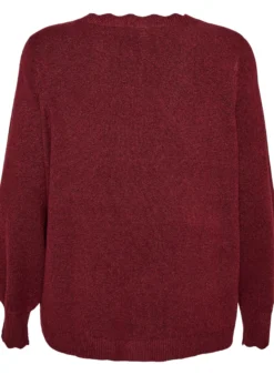 Strickbluse mit Wellenkante