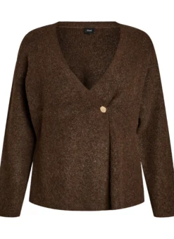 Strickjacke mit asymmetrischem Verschluss