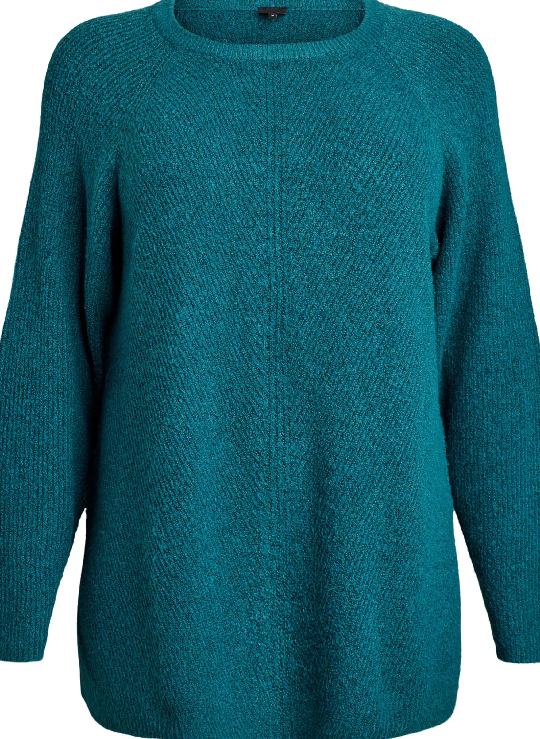 Strickpullover mit diagonalem Muster und Raglanärmeln