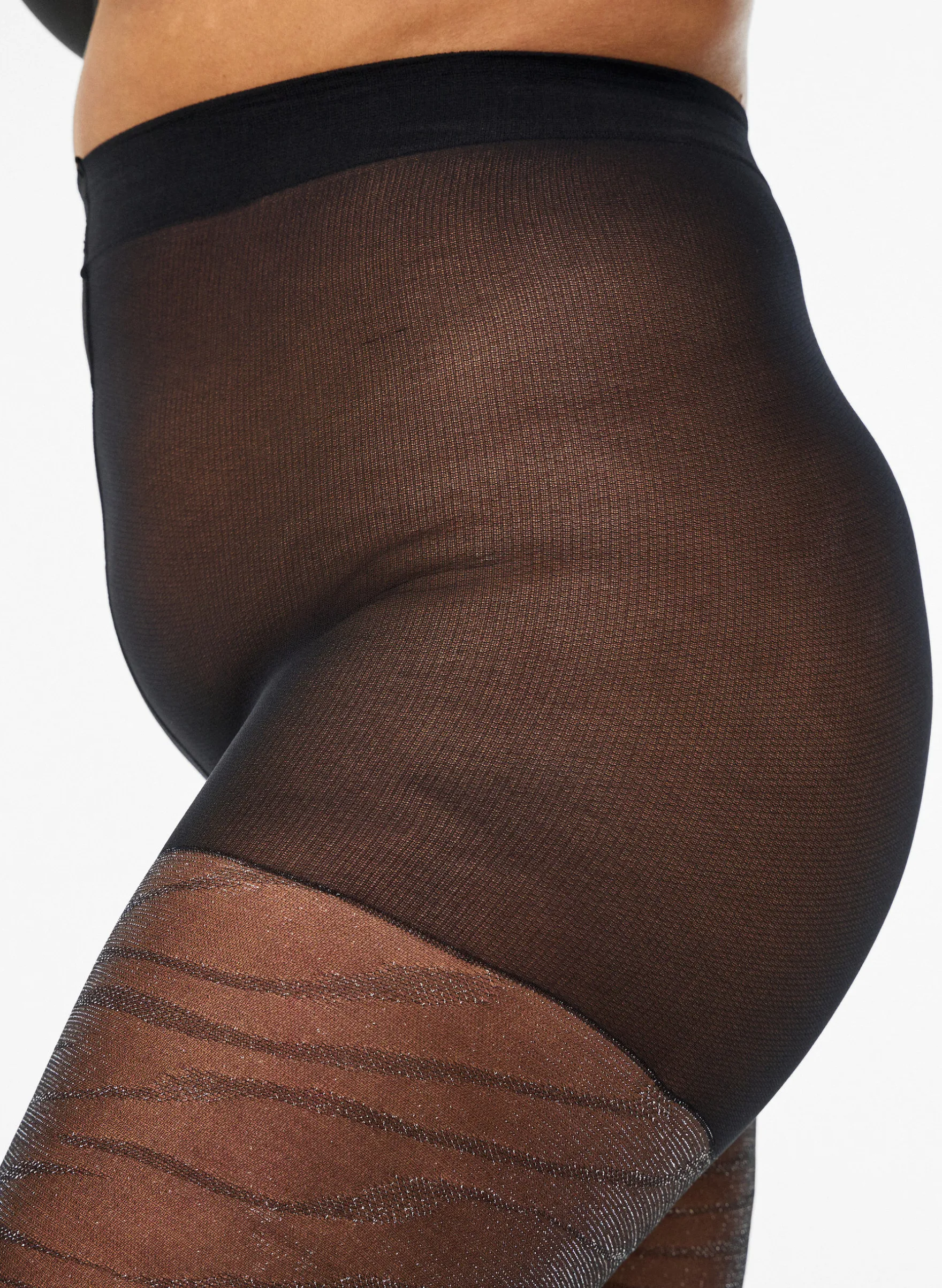 Strumpfhose mit Glitzer-Zebramuster und 30 Denier