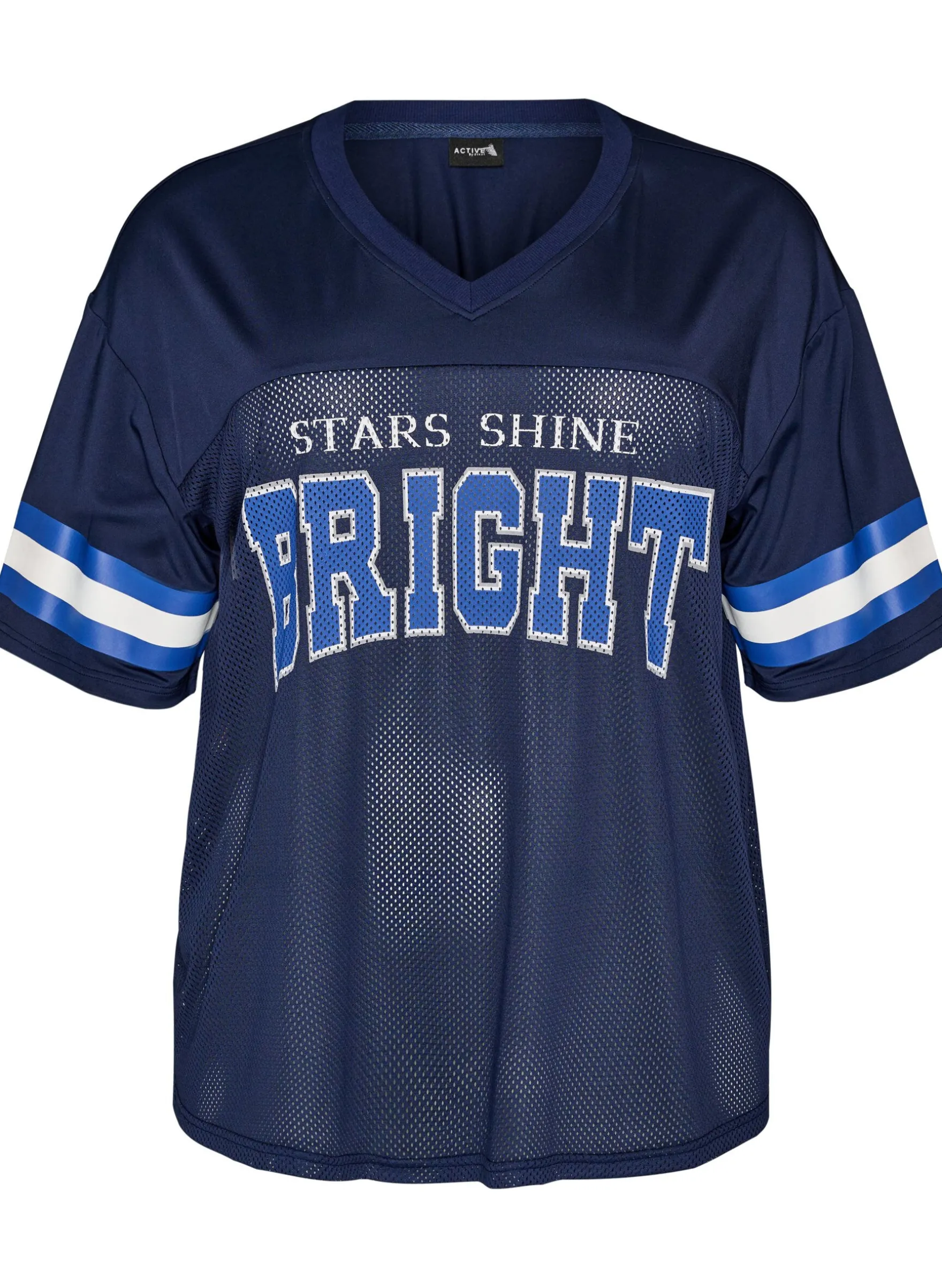Trainingsshirt mit V-Ausschnitt und Frontprint