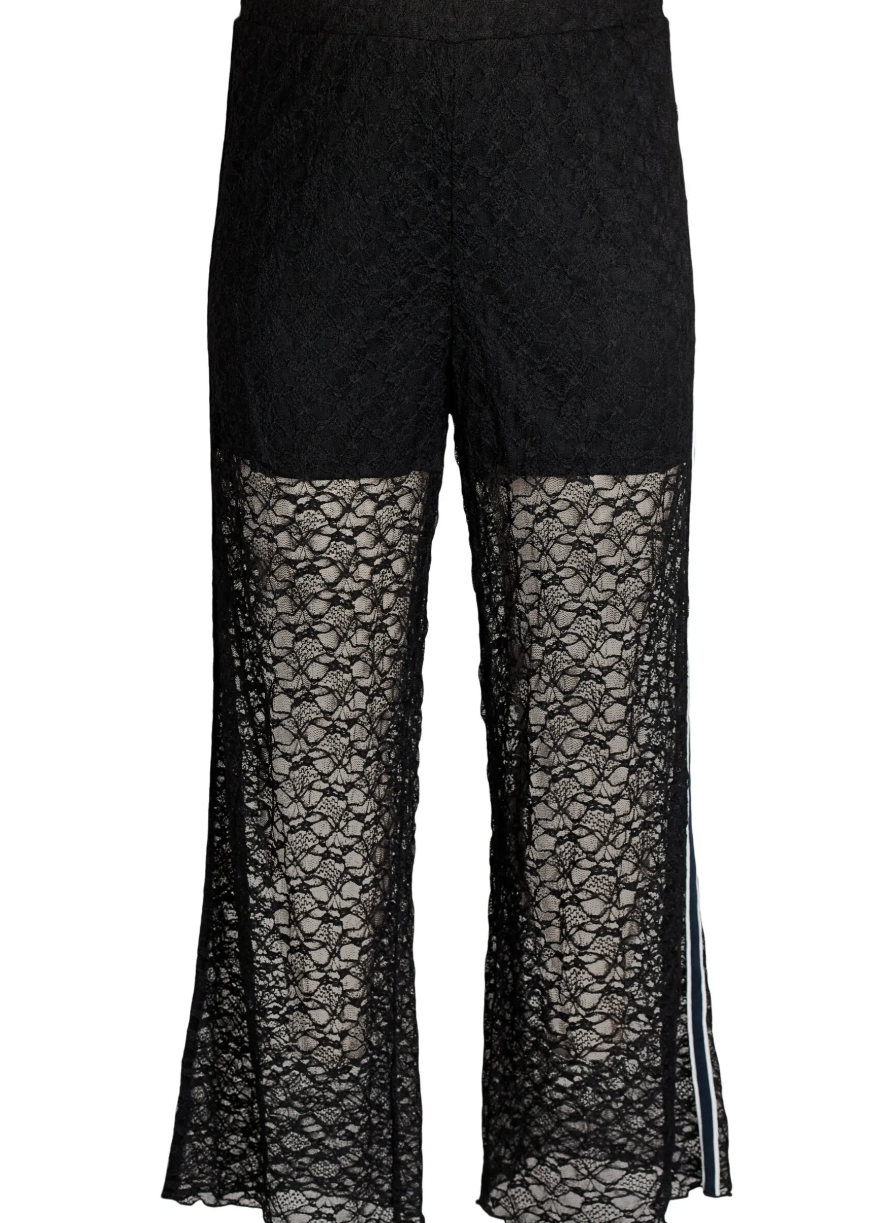 Transparente Spitzenhose mit weitem Bein
