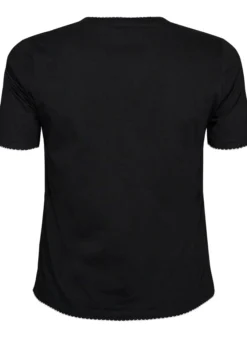 T-Shirt aus Baumwolle mit gewellten Kontrastkanten