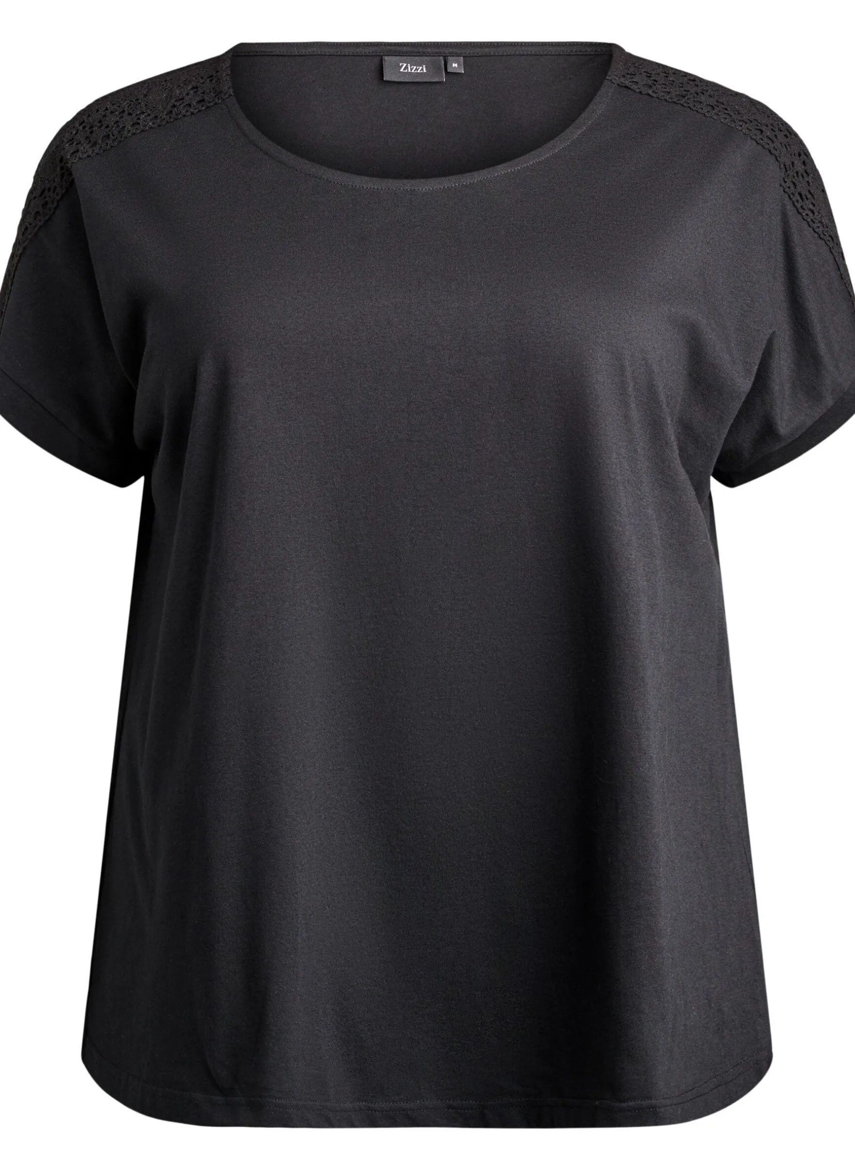 T-Shirt aus Baumwolle mit Häkeldetail