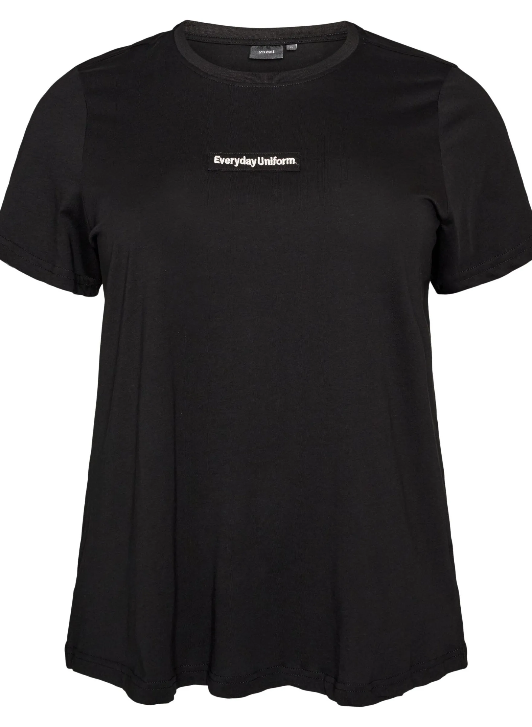 T-Shirt aus Baumwolle mit Text-Badge