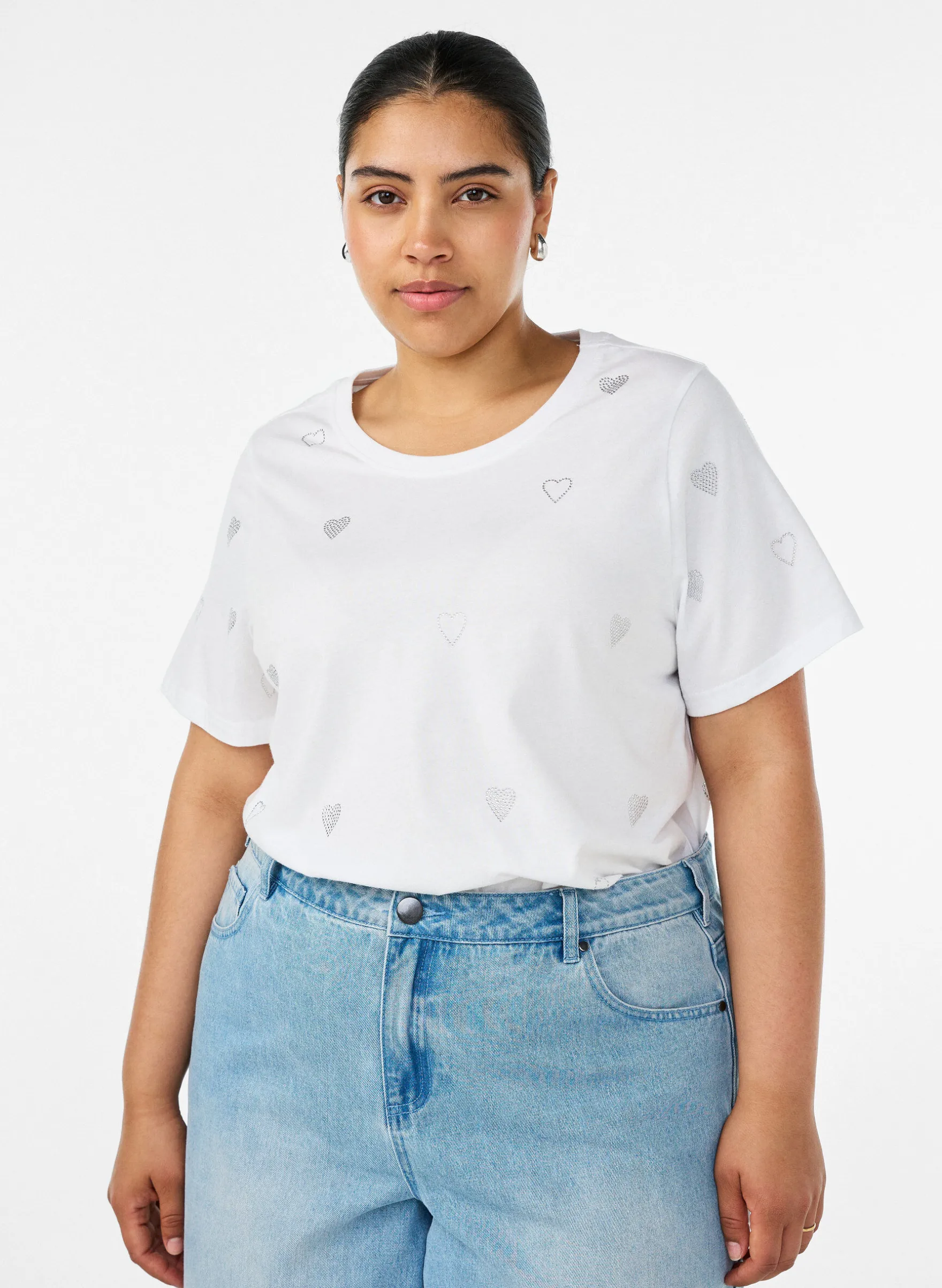 T-Shirt aus Bio-Baumwolle mit Herzen