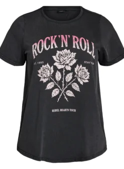T-Shirt aus Bio-Baumwolle mit Rockprint