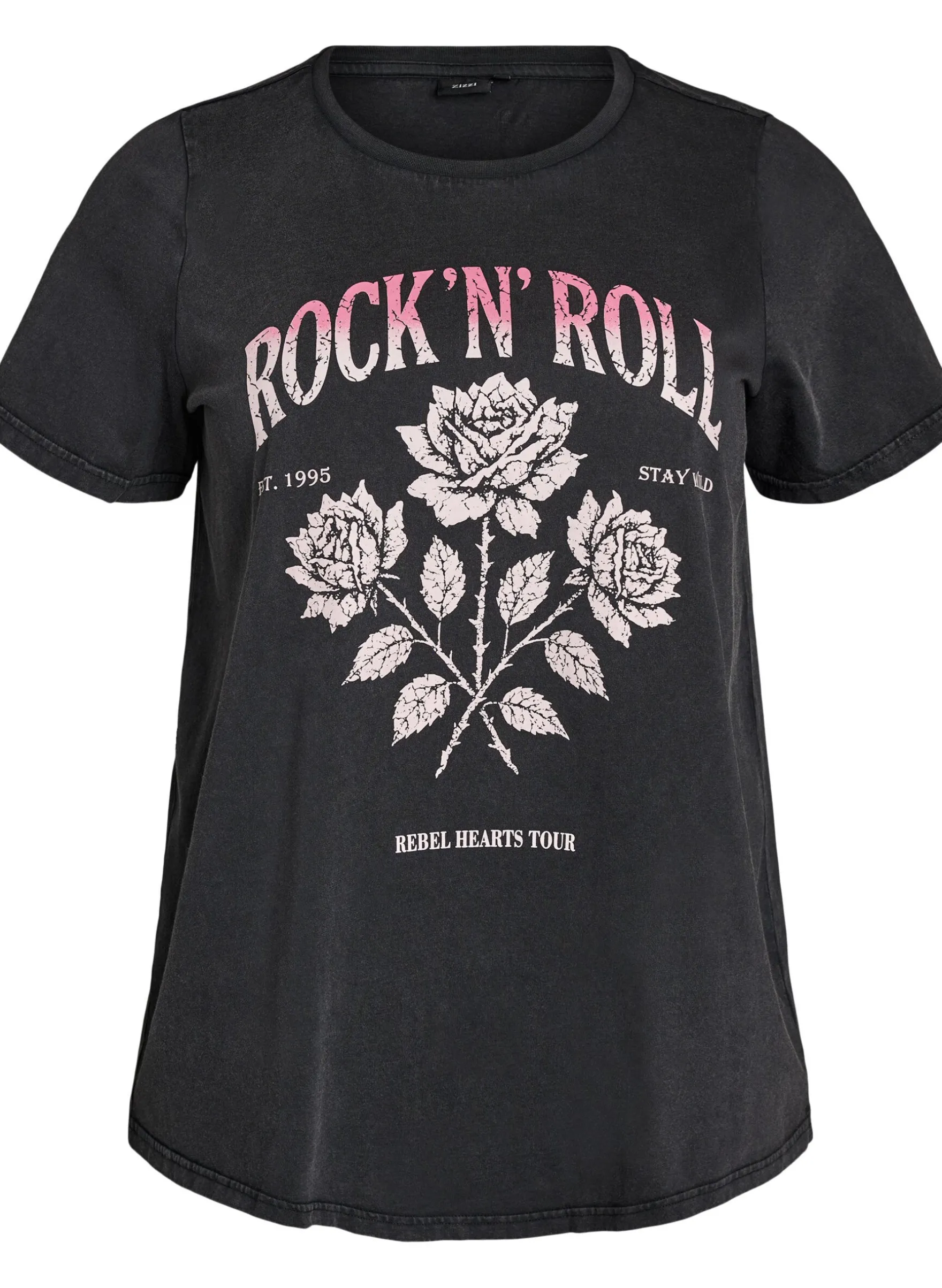 T-Shirt aus Bio-Baumwolle mit Rockprint