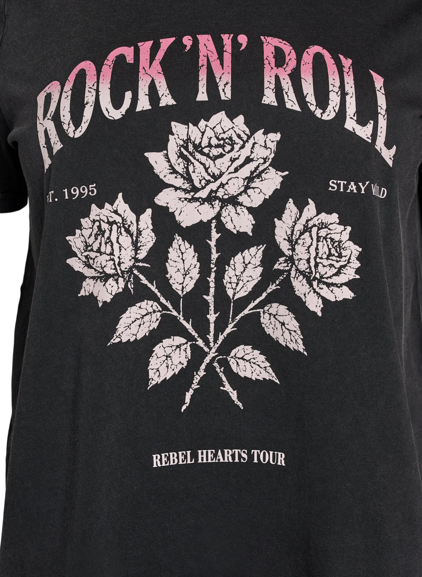 T-Shirt aus Bio-Baumwolle mit Rockprint