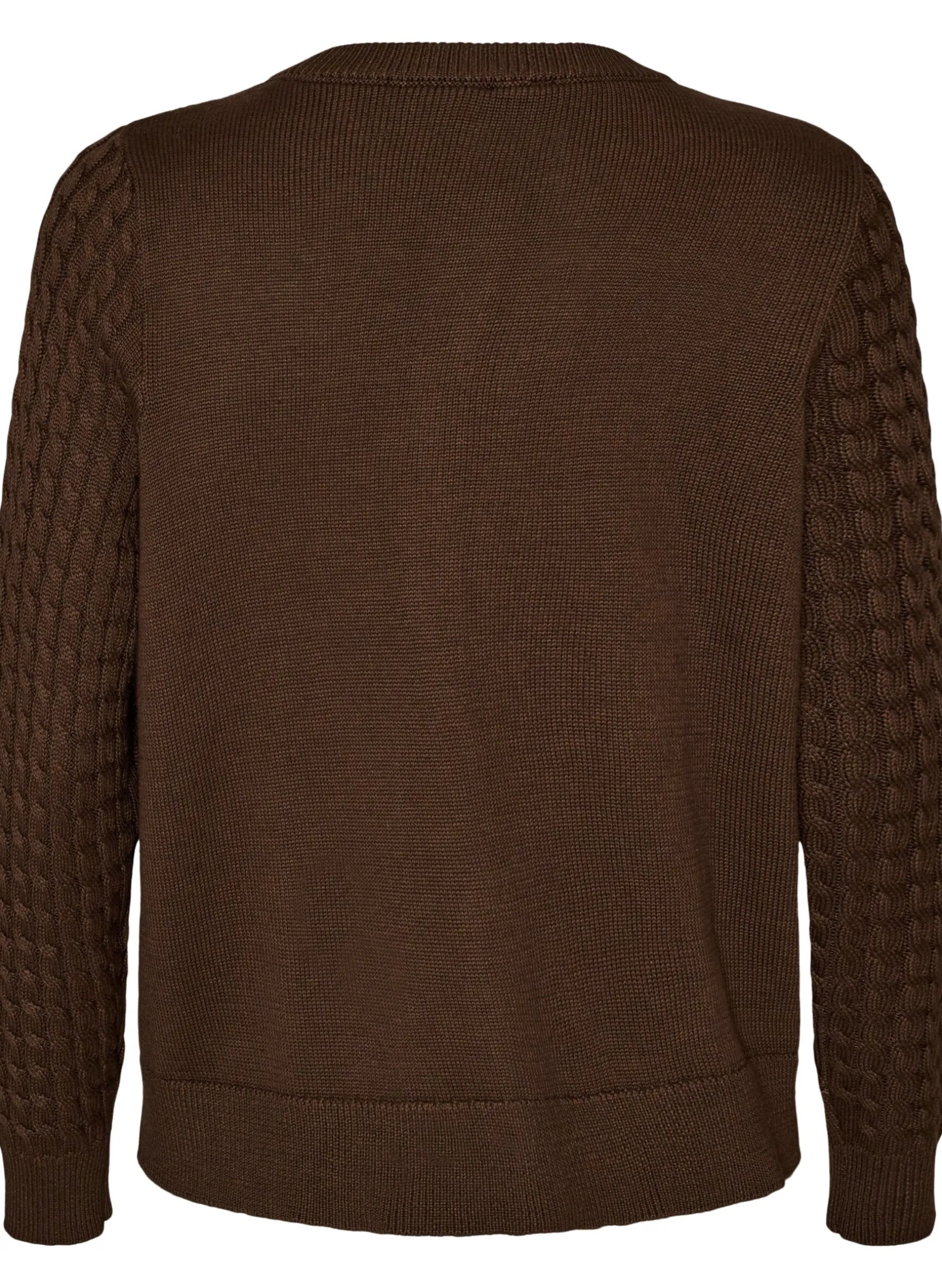 Zopfmuster-Strickjacke mit goldenen Knöpfen